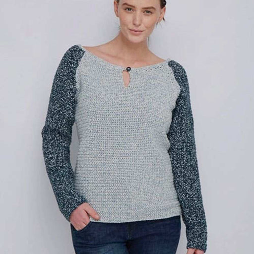 Summer Blues Sweater Crochet Pattern (DMF15459L)-Pattern-Wild and Woolly Yarns