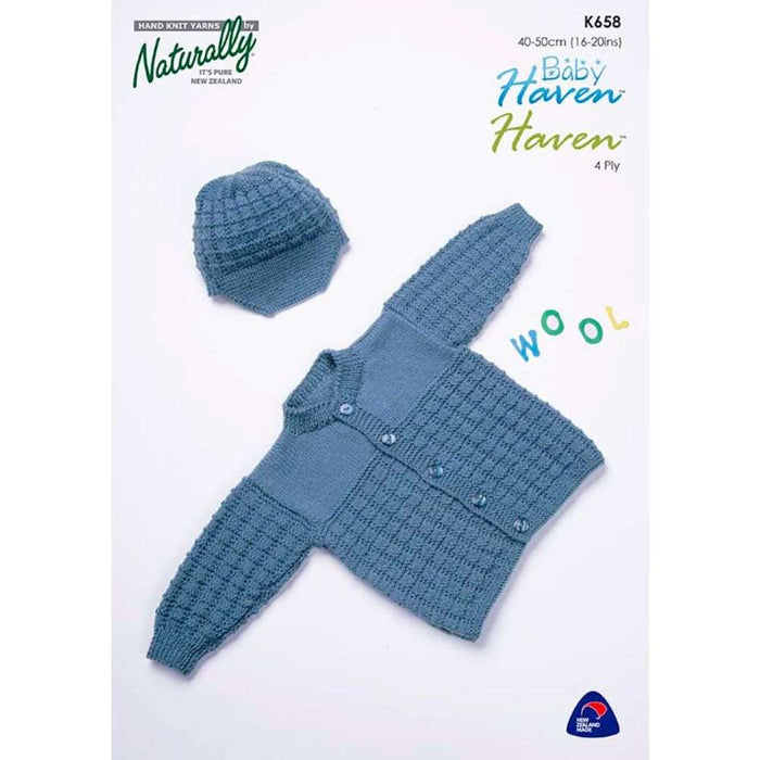 Tile Stitch Jacket & Cap Knitting Pattern (K658)-Needlecraft Patterns-Wentworth Distributors-Printed-Wild & Woolly Yarns