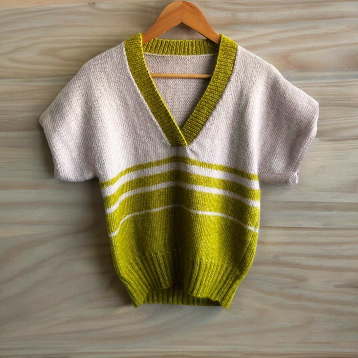 V-Neck Vest with Short Sleeves Knitting Pattern (N1710)-Needlecraft Patterns-Wentworth Distributors-Printed-Wild & Woolly Yarns