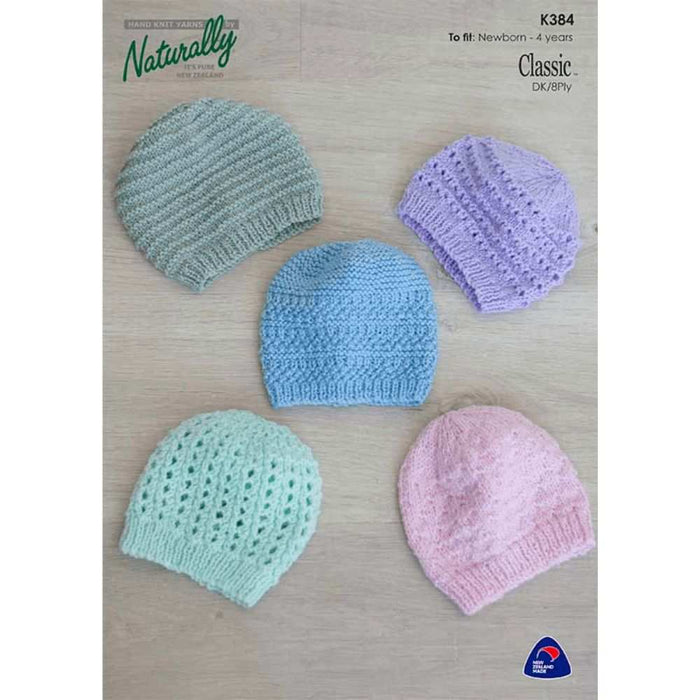 5 Hats Knitting Pattern (K384)-Pattern-Wild and Woolly Yarns