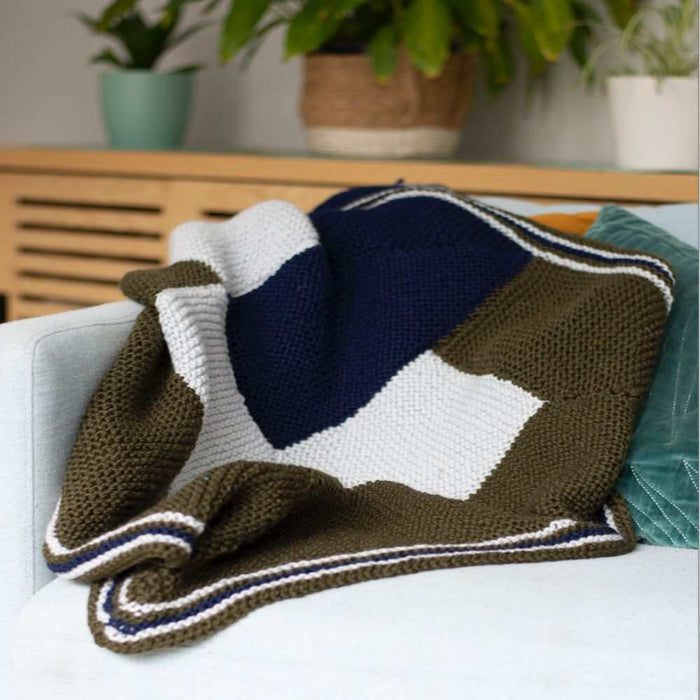 Abstract Couch Throw Knitting Pattern (N1635)-Pattern-Wild and Woolly Yarns