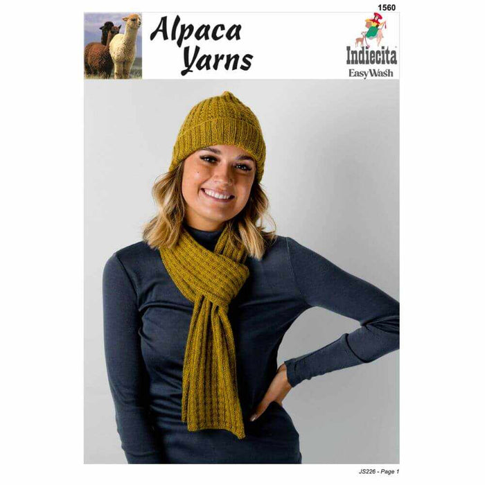 Alpaca Yarns Beanie & Scarf Knitting Pattern (AP1560)-Pattern-Wild and Woolly Yarns