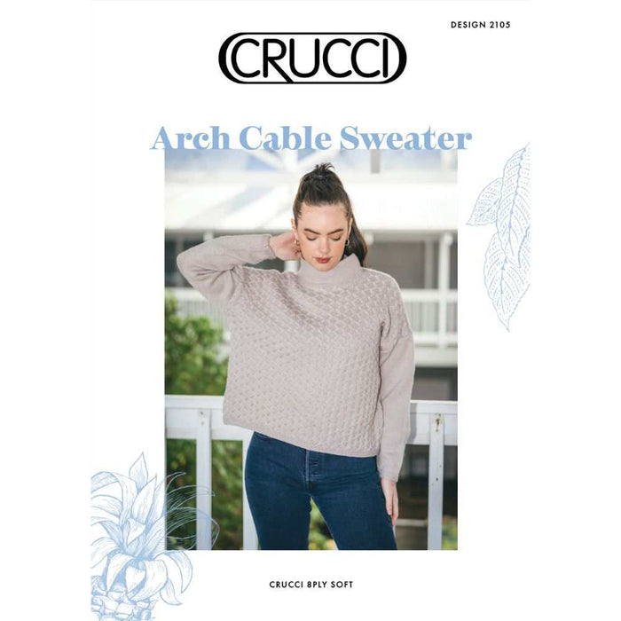 Arch Cable Sweater Knitting Pattern (CRU2105)-Pattern-Wild and Woolly Yarns