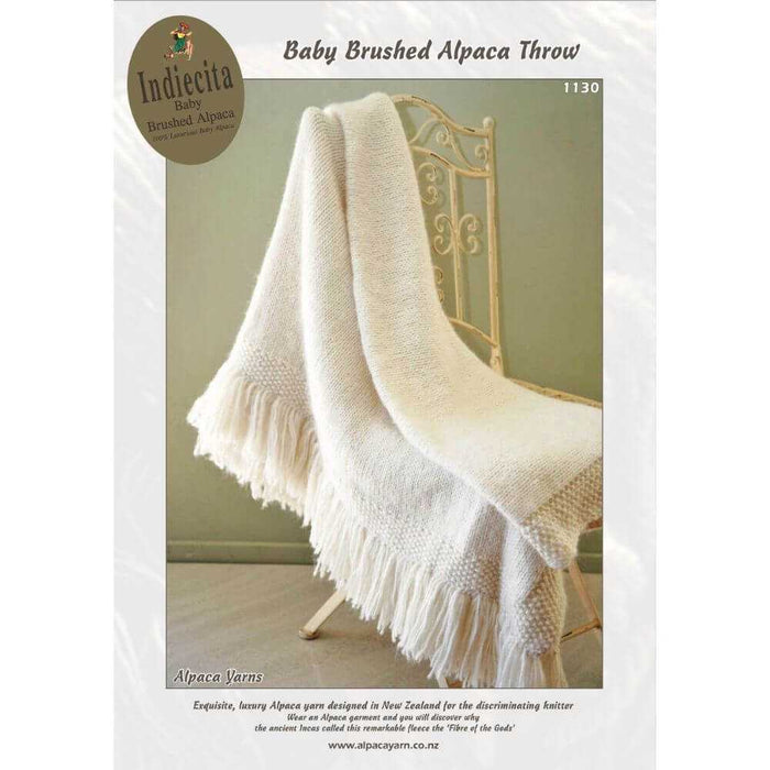 Baby Brushed Alpaca Throw Knitting Pattern (AP1130)-Pattern-Wild and Woolly Yarns