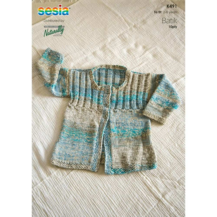 Batik Jacket Knitting Pattern (K491)-Pattern-Wild and Woolly Yarns