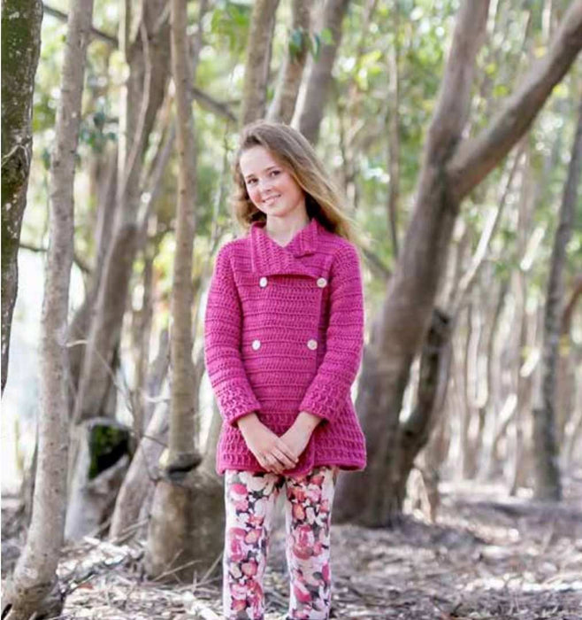 Cardigan/Coat Crochet Pattern (AE - 8012)-Pattern-Wild and Woolly Yarns