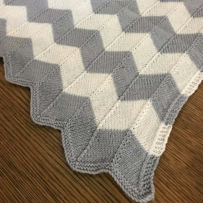 Chevron Baby Blanket Knitting Pattern-Pattern-Wild and Woolly Yarns