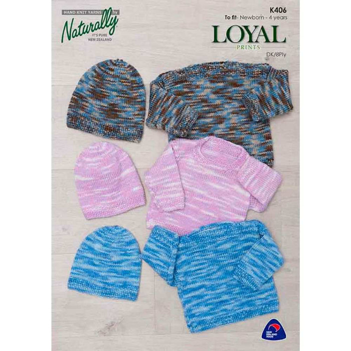 Crew Neck or Boat Neck Sweater & Hat Knitting Pattern (K406)-Pattern-Wild and Woolly Yarns