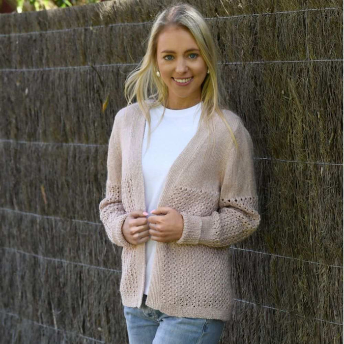 Eyelet Cardigan Knitting Pattern (AP2007)-Pattern-Wild and Woolly Yarns
