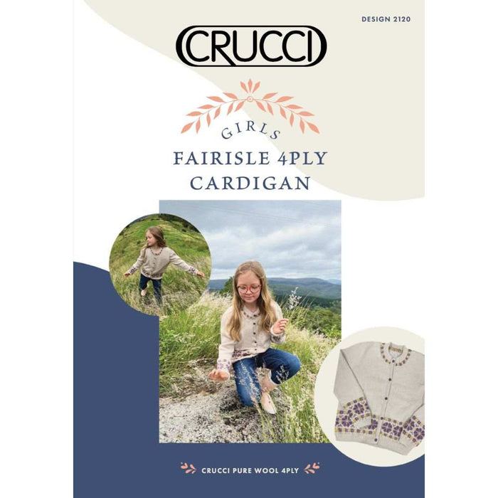 Fairisle Cardigan Knitting Pattern (CRU2120)-Pattern-Wild and Woolly Yarns