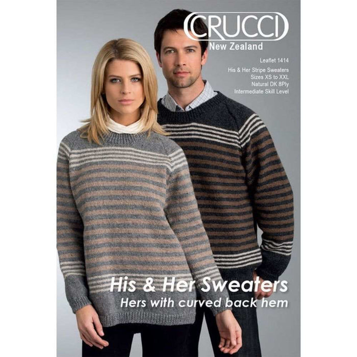 His & Hers Sweater Knitting Pattern (CRU1414)-Pattern-Wild and Woolly Yarns