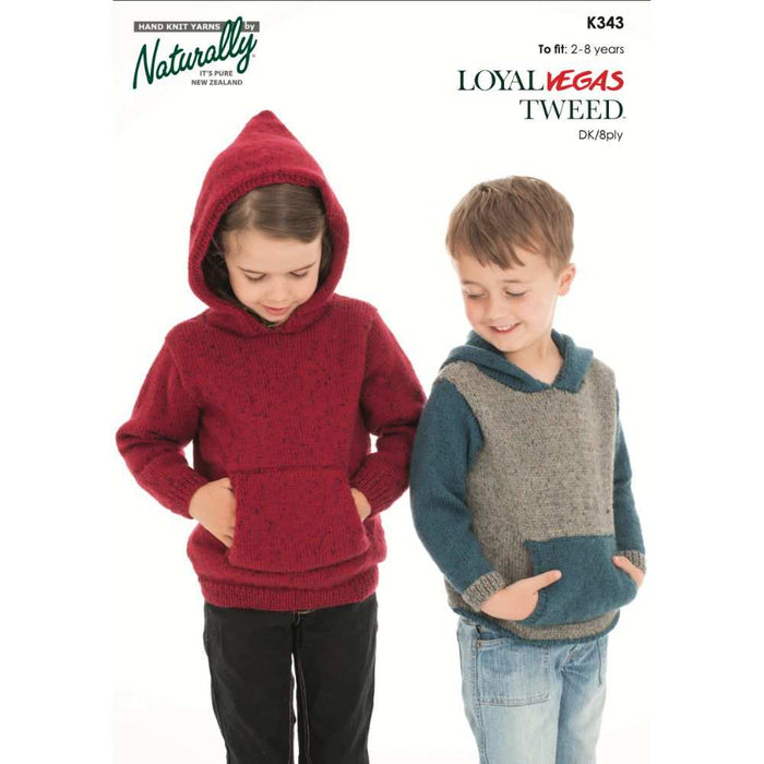 Hooded Sweater with Pocket Knitting Pattern (K343)-Pattern-Wild and Woolly Yarns
