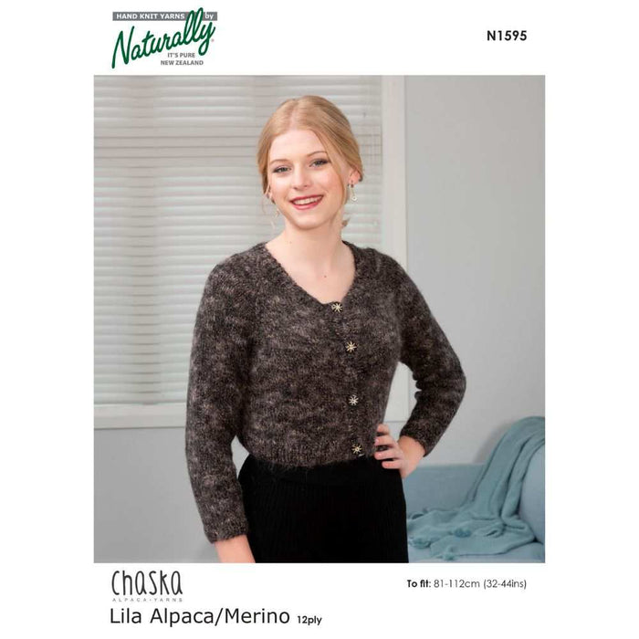 Oversized Cropped Jacket Knitting Pattern (N1595)-Pattern-Wild and Woolly Yarns