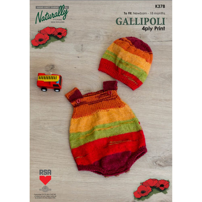 Romper & Hat Knitting Pattern (K378)-Pattern-Wild and Woolly Yarns