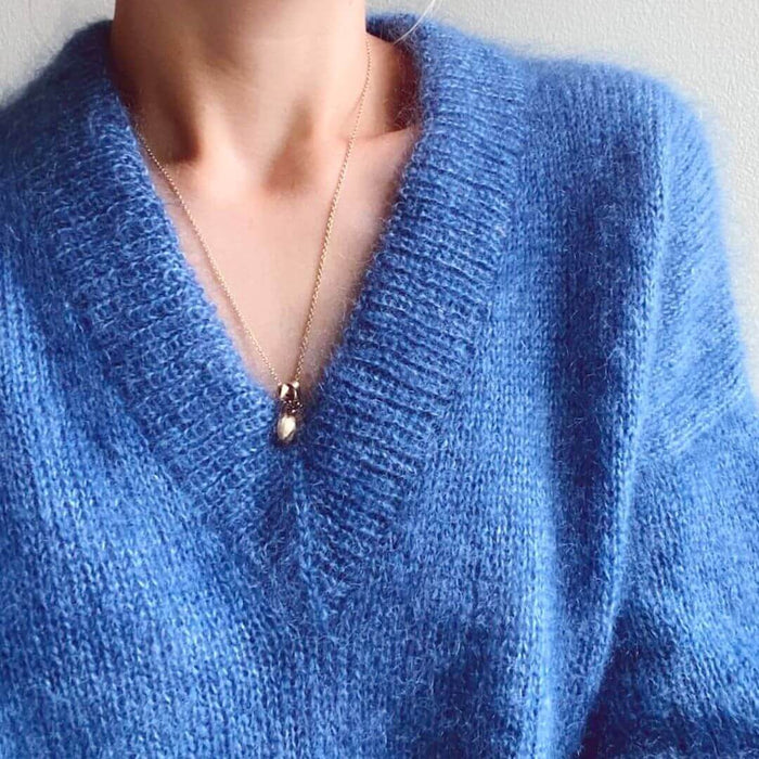 Stockholm Sweater V-Neck Knitting Pattern - PetiteKnit-Pattern-Wild and Woolly Yarns