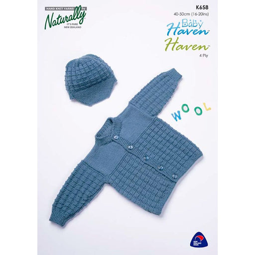 Tile Stitch Jacket & Cap Knitting Pattern (K658)-Pattern-Wild and Woolly Yarns