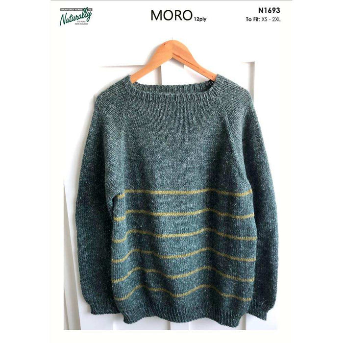 Top Down Jumper with Stripes Knitting Pattern (N1693)-Pattern-Wild and Woolly Yarns