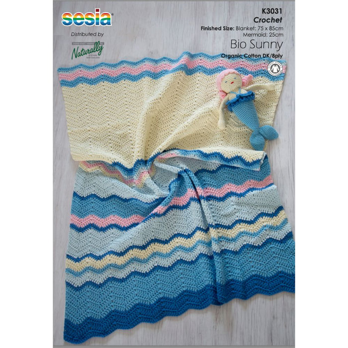 Waves & Mermaid Crochet Blanket Pattern (K3031)-Pattern-Wild and Woolly Yarns