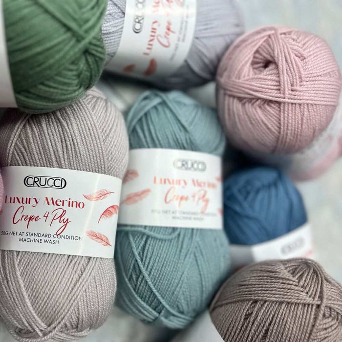 Crucci Luxury Crepe - 4ply-Yarn-Crucci-White (01)-Wild & Woolly Yarns