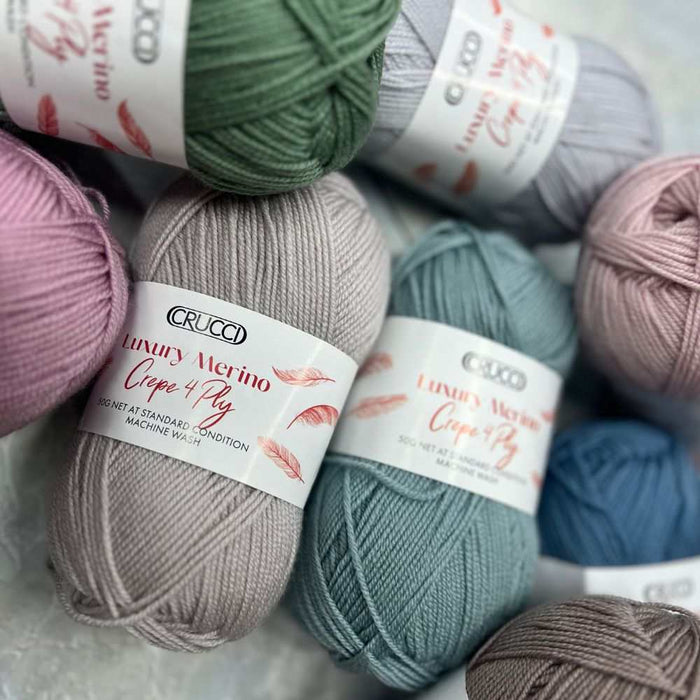 Crucci Luxury Crepe - 4ply-Yarn-Crucci-White (01)-Wild & Woolly Yarns