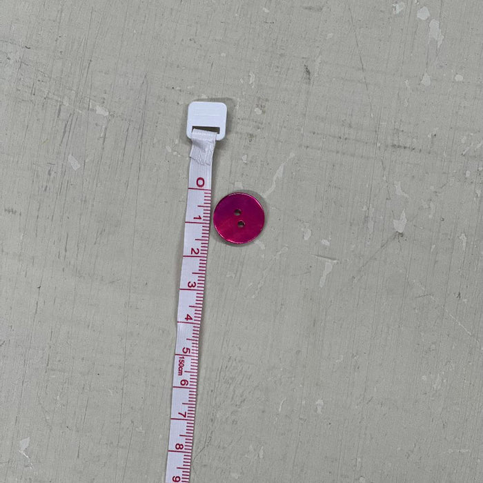 Agoya Shell Buttons - Cerise (15mm)-buttons-Trendy Trims-Wild & Woolly Yarns