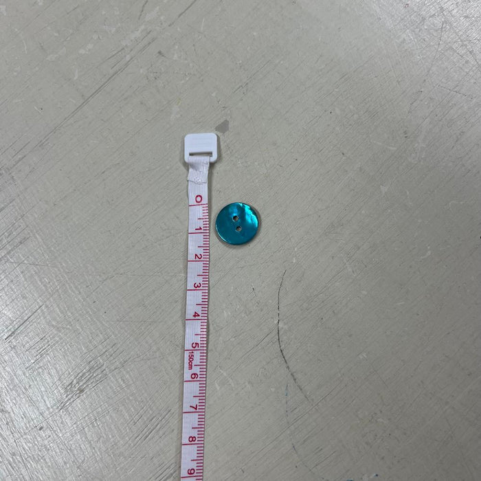 Agoya Shell Buttons - Turquoise (15mm)-buttons-Trendy Trims-Wild & Woolly Yarns