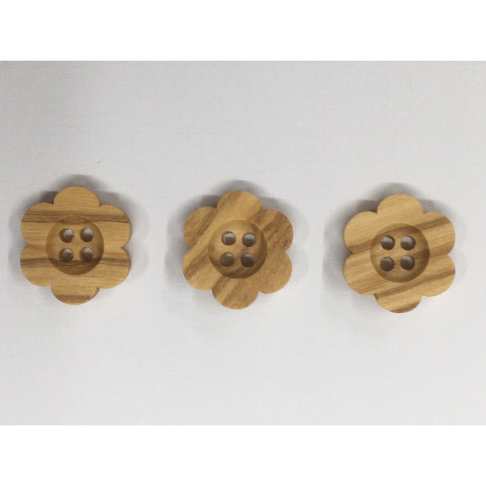 Wooden Flower Button - Made in Italy-buttons-Wild and Woolly Yarns