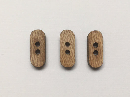 Wooden Oblong Button - Made in Italy-buttons-Wild and Woolly Yarns