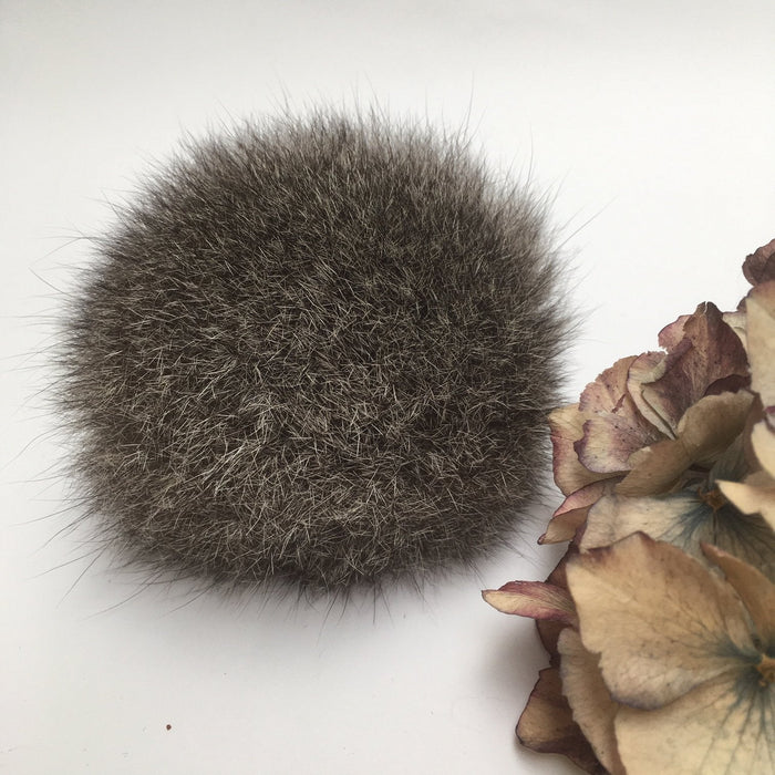 Possum Fur Pom Pom - Small-needles & accessories-Basically Bush-Little Kiwi Grey/Brown 6 cm-Wild & Woolly Yarns