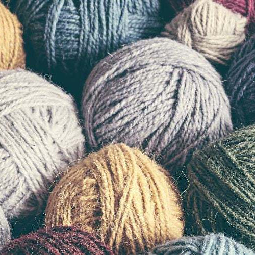 Craft Yarn Council standard yarn weight chart showing yarn categories 0 to 7 with symbols and measurements