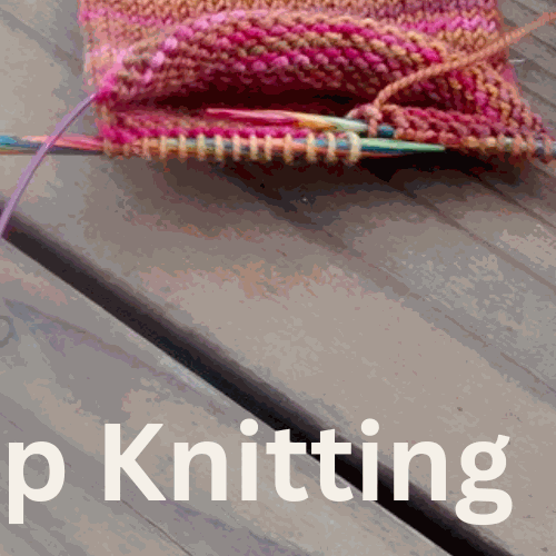 Knitting small circumference project using Magic Loop technique with long circular needle and yarn