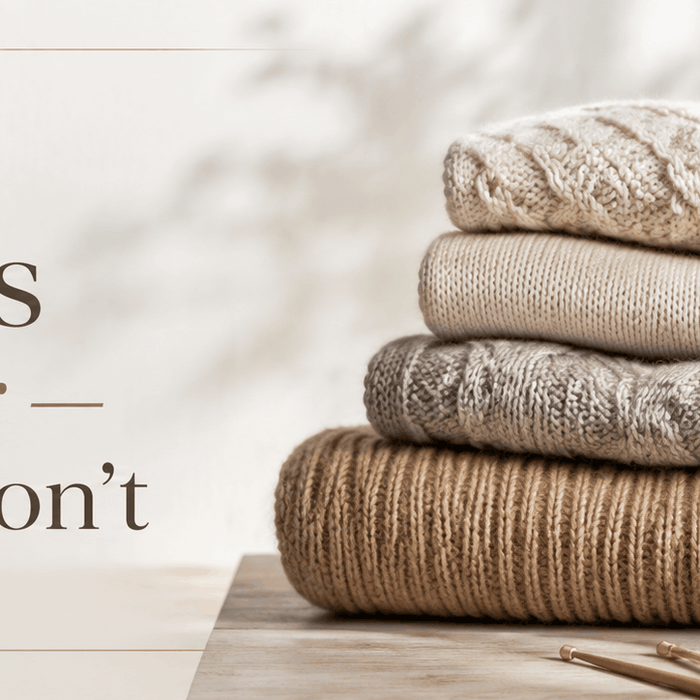 Elegant handknit sweater showcasing smooth fabric, perfect fit, subtle texture, and refined finishing for an expensive look