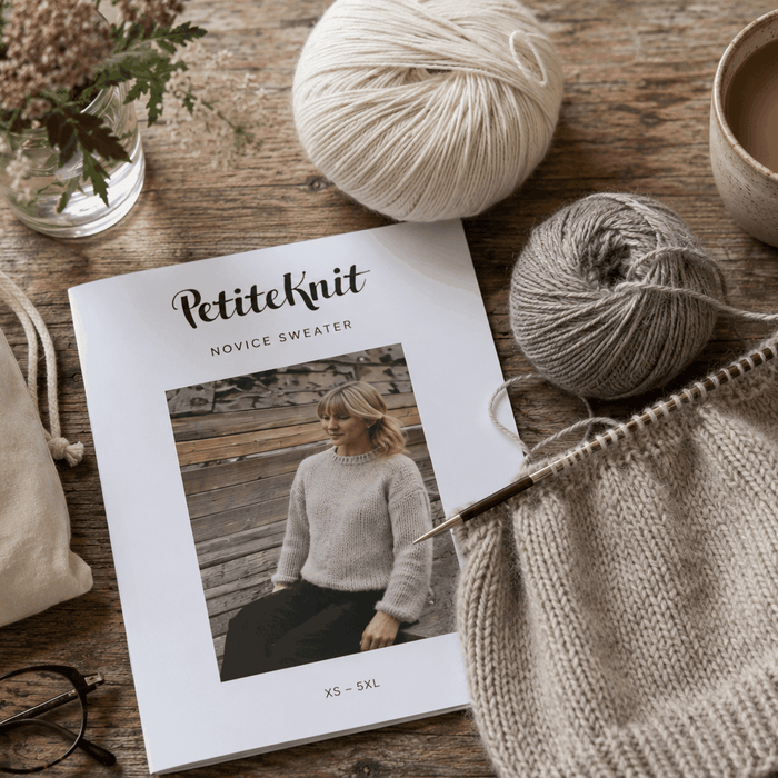 PetiteKnit beginner sweater knitting pattern and yarn – Wild & Woolly Yarns NZ