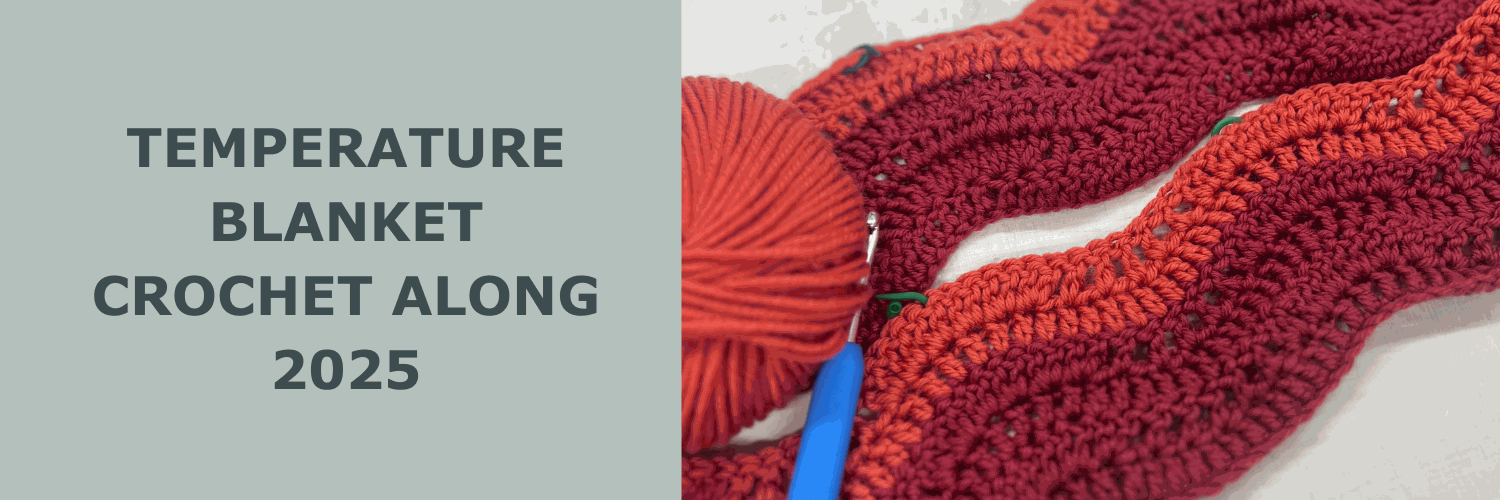 2025 temperature blanket crochet along pattern and weekly temperature tracking table