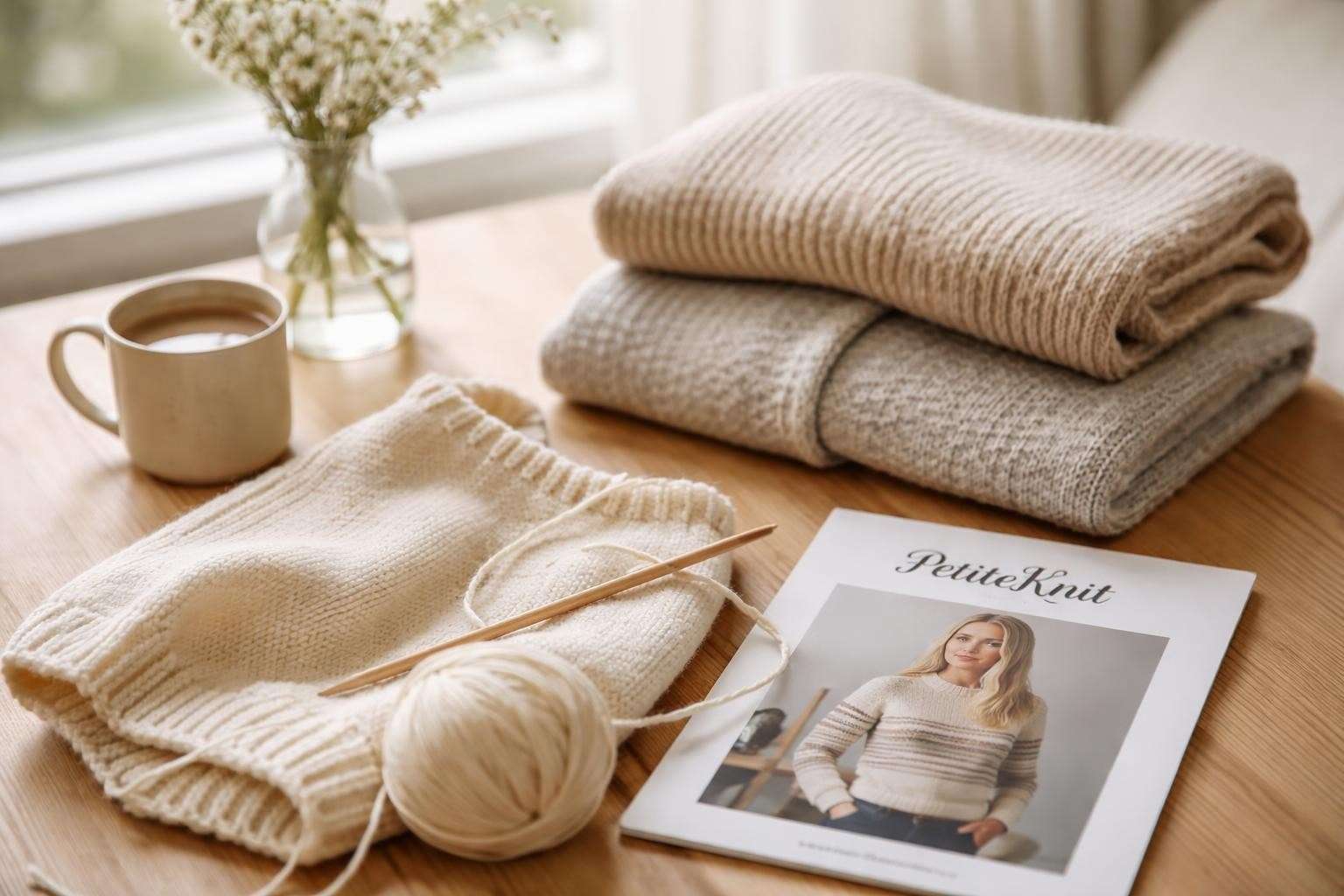 Minimalist Scandinavian sweater knitting pattern from PetiteKnit Designs