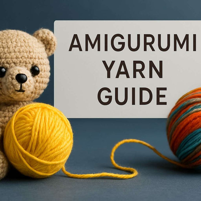 Flat lay of colorful amigurumi yarn balls in various textures and ply for 2026 crafting guide