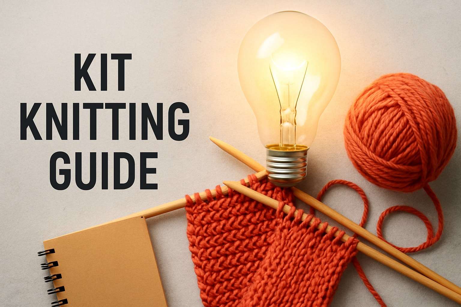 High-quality photograph of a modern kit knitting project setup with eco-friendly yarns and needles for creative knitting in 2026