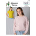 Child wearing a softly brushed cropped alpaca sweater with relaxed fit, showcasing the Crop Sweater knitting pattern.