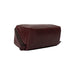 Project 36 Knitting Project Bag in dark cherry leather with metal zipper and compartments