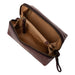 Dark Cherry Project 36 Knitting Project Bag made of handcrafted urban leather with metal zipper and compartment pockets