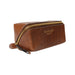 Project 36 Knitting Project Bag in walnut gold leather with zipper and compartments
