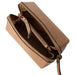 Taupe Project 36 Knitting Project Bag made of handcrafted 100% leather with metal zipper and compartments for knitting tools