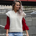 Chunky natural fiber V-neck sleeveless vest knitting pattern for women, intermediate skill level, stylish layering piece.