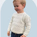 Crucci Greywacke Naturals 4ply kids dot pattern sweater with crew neckline and raglan sleeves in cozy Fair Isle design