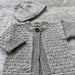 Mika Petite baby cardigan and hat knitted in soft New Zealand Merino 4ply yarn