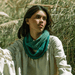 Reversible two-colour Olga Cowl knitting pattern with slip-stitch texture and three-needle finish