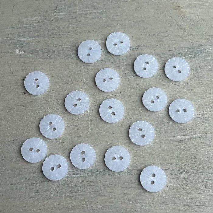 Abbey 2-Hole Buttons – White-Buttons-Trendy Trims-13 mm (20L)-Wild & Woolly Yarns