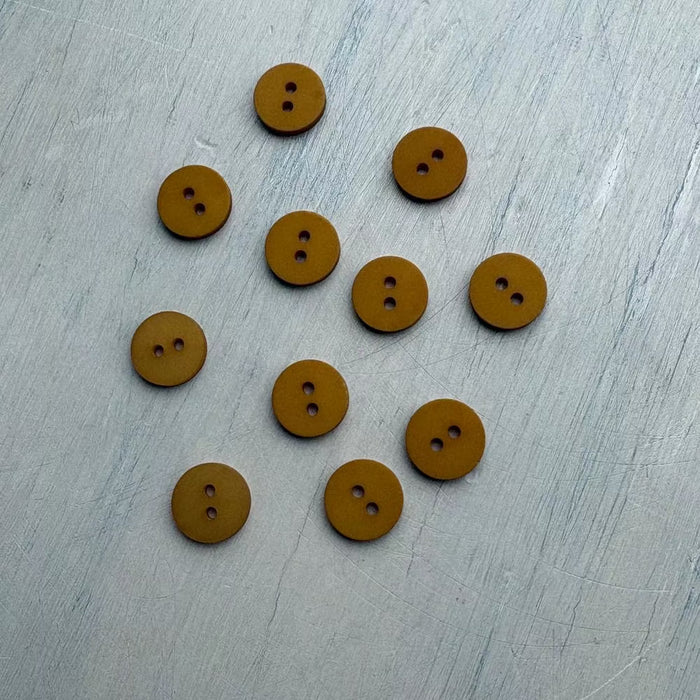 Abbey Lana Gatto Merinocot Matte Buttons – Mustard-Buttons-Trendy Trims-11.5 mm (18L)-Wild & Woolly Yarns