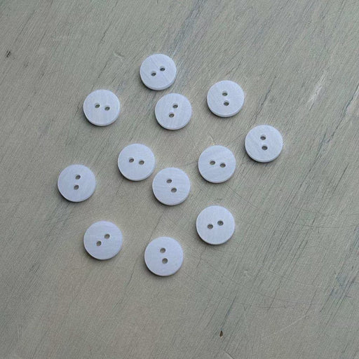 Abbey Lana Gatto Merinocot Matte Buttons – White-Buttons-Trendy Trims-11.5 mm (18L)-Wild & Woolly Yarns