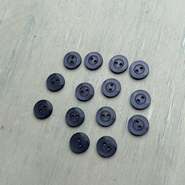 Abbey Purely Wool 2-Hole Buttons – Blue Granite-Buttons-Trendy Trims-11.5 mm (18L)-Wild & Woolly Yarns